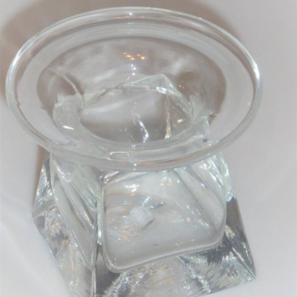 HM2 THICK Glass Candle Holder Tealight Candles Vintage Candle Holder Paperweight - Picture 2 of 4